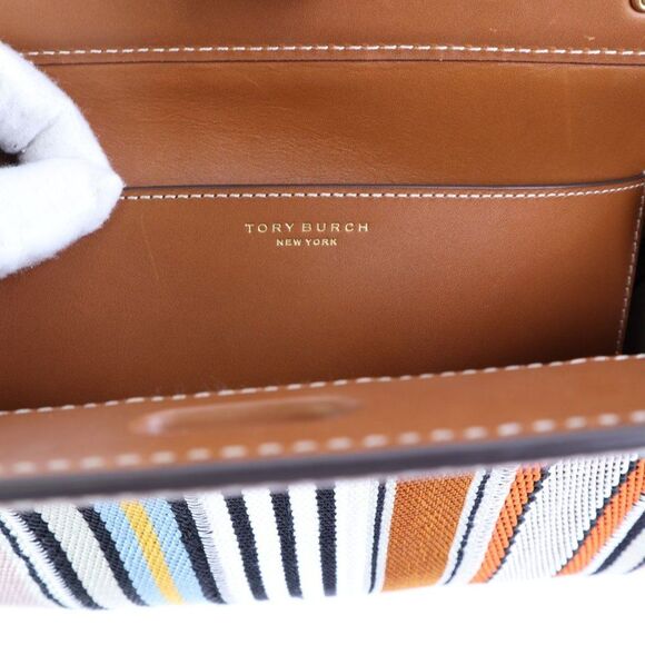 NWT Tory Burch LIMITED EDT Lee Radziwill STRIPE Satchel Bag Tote - Picture 11 of 11